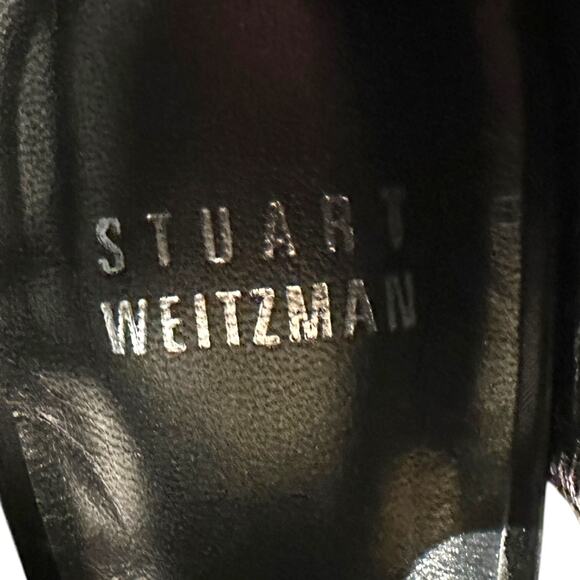 Stuart Weitzman Black Platform Stiletto Heel Multi Stretch Strap Heels Size 6 M - Picture 7 of 9